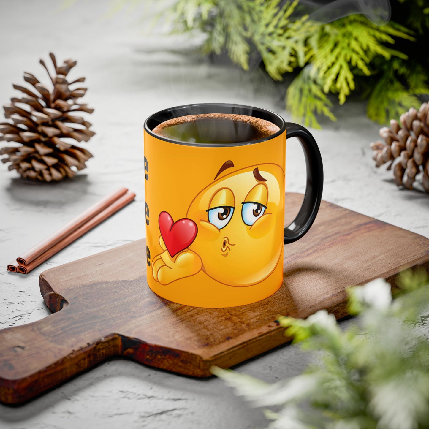 Emoji Heart Kiss Mug — Cute Self-Love Coffee Cup (11oz & 15oz)