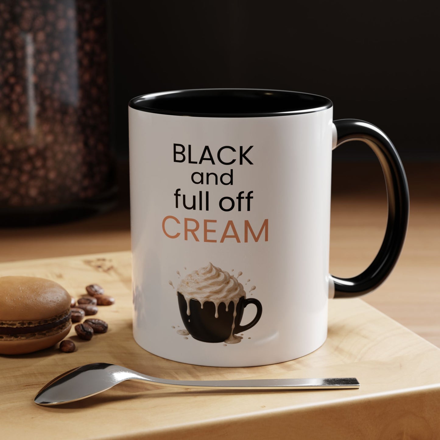 Black and Full Off Cream Mug