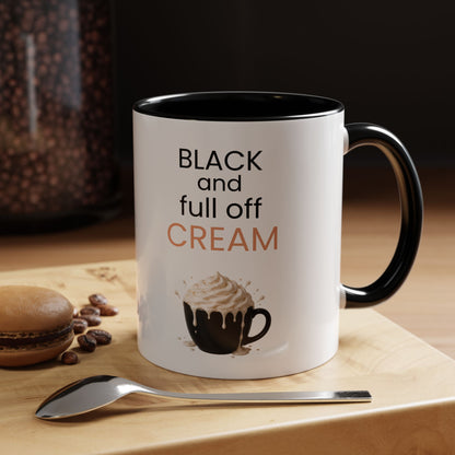 Black and Full Off Cream Mug