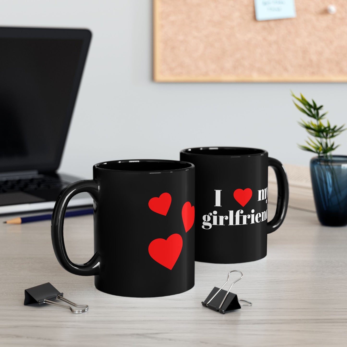 I  My Girlfriend Black Mug — Romantic Couple Coffee Cup (11oz, 15oz)